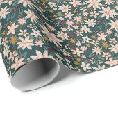 Roze Poinsettias  Bloemen Cadeaupapier (Rol Hoek)