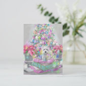 Roze Poinsettias Briefkaart (Staand voorkant)