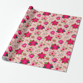 Roze Poinsettias Cadeaupapier