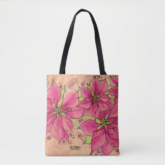Roze Poinsettias Canvas tas