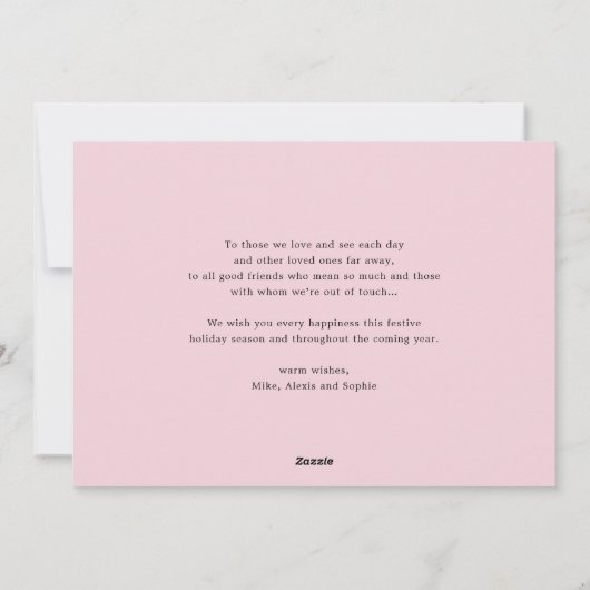 Roze Poinsettias Chalkboard Foto Prettige feestdag Feestdagenkaart (Achterkant)