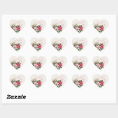 Roze Poinsettias Elegant Kerst sticker (Vel)
