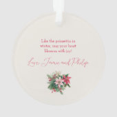 Roze Poinsettias Elegant Ronde Ornament (achterkant)