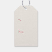 Roze Poinsettia's Elegante Kerst Cadeaulabel (Achterkant)