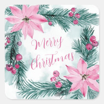 Roze Poinsettias Floral Christmas