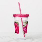 Roze Poinsettias Floral Holiday Acryltumbler Acryl Drinkbeker (Links)