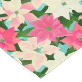 Roze Poinsettias Kerstmis Korte Tafelloper (Hoek)