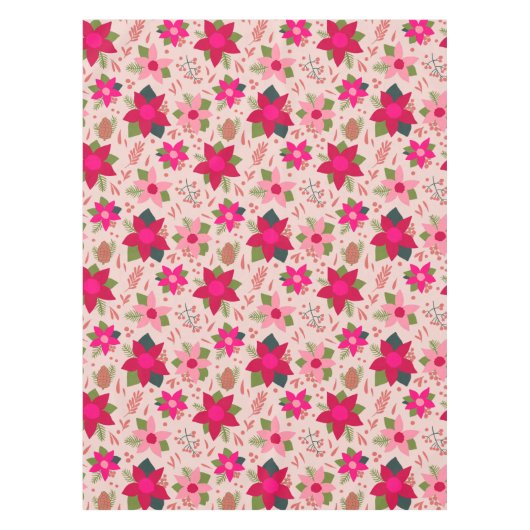 Roze Poinsettias Tafelkleed (Voorkant)