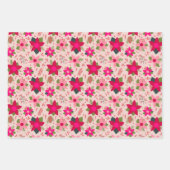 Roze Poinsettias Verpakkingspapier Inpakpapier Vel (Voorkant)