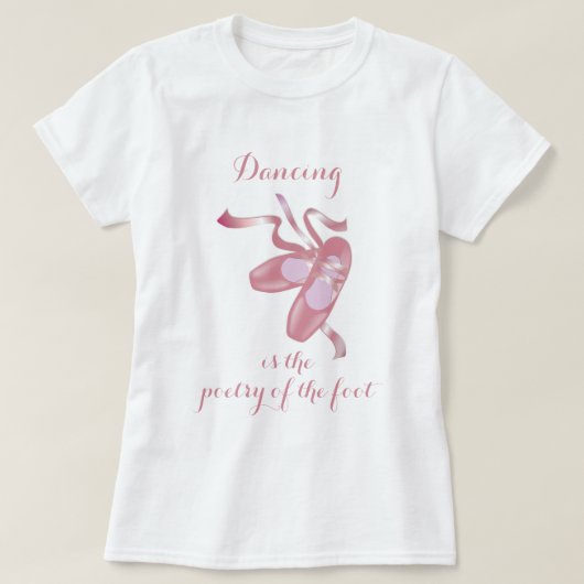 Roze pointe Shoes Poetry Ballet Dance T-shirt (Design voorkant)