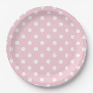 Roze poka Dot Baby Girl Baby shower Papieren Bordje