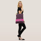 Roze poka Dot Black Persoonlijke naam Tote Bag (Op model)