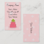 Roze poka Dot Cake Visitekaartje (Voorkant / Achterkant)