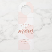 Roze poka Dot Cheers to mam Bottle Hanger Labels (Voorkant)