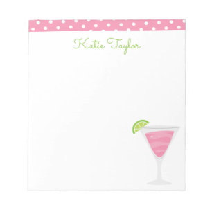 Roze poka Dot Cocktail Aangepaste Blocnote
