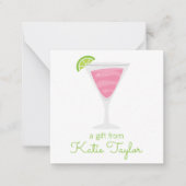 Roze poka Dot Cocktail Cadeaukaarten Notitiekaartje (Voorkant)