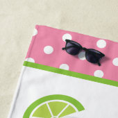 Roze poka Dot Cocktail Personalized BeachTowel Strandlaken (In situ)