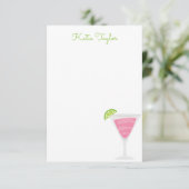 Roze poka Dot Cocktail Personeelsgebonden Note Car Bedankkaart (Staand voorkant)