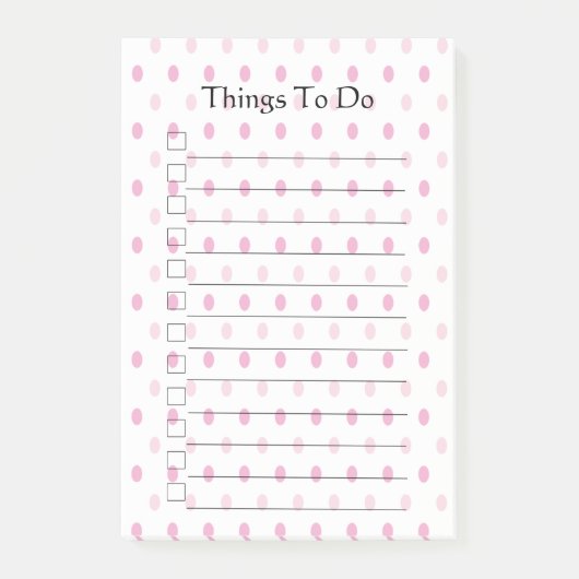Roze Poka Dot dingen om te doen Post-it® Notes (Voorkant)