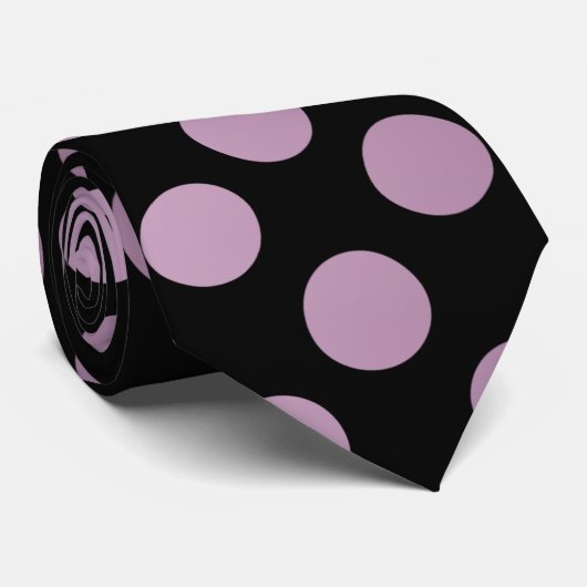 Roze poka Dot Double Sided Stropdas (Opgerold)