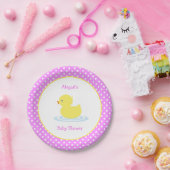 Roze poka Dot Duck Baby shower Paper Bord (Feest)