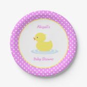 Roze poka Dot Duck Baby shower Paper Bord (Voorkant)