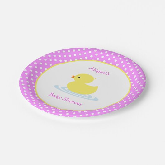 Roze poka Dot Duck Baby shower Paper Bord (Gekanteld)