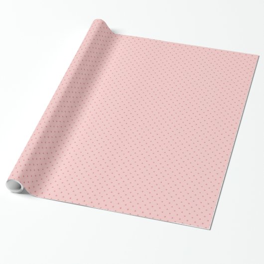 Roze poka Dot Gift Wrap Cadeaupapier (Uitgerold)