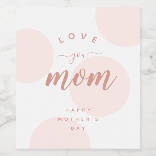 Roze poka Dot houdt van je moeder Wine Label Wijn Etiket (Enkel label)