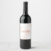 Roze poka Dot houdt van je moeder Wine Label Wijn Etiket (Voorkant)