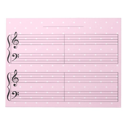 Roze poka Dot Kinder Extra Wide Rule Piano Nr Notitieblok (Voorkant)