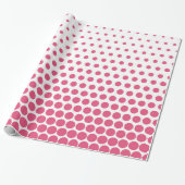 Roze poka Dot Modern White Cadeaupapier (Uitgerold)