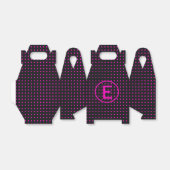 Roze poka Dot Monogram Favor Box Bedankdoosjes (Uitgevouwen)