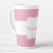 Roze poka Dot personaliseren Latte Mok (Linkerhoek)