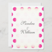 Roze poka Dot Print Wedding Kaart (Achterkant)