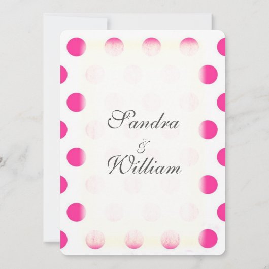 Roze poka Dot Print Wedding Kaart (Achterkant)