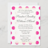 Roze poka Dot Print Wedding Kaart (Voorkant)