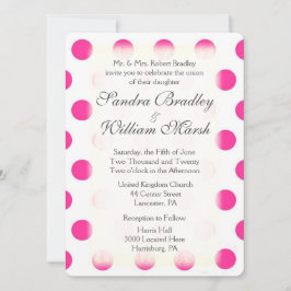Roze poka Dot Print Wedding Kaart