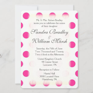 Roze poka Dot Print Wedding Kaart