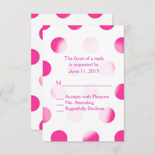 Roze poka Dot RSVP (Voorkant / Achterkant)