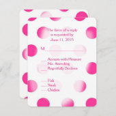 Roze poka Dot RSVP met Entree Choice (Voorkant / Achterkant)