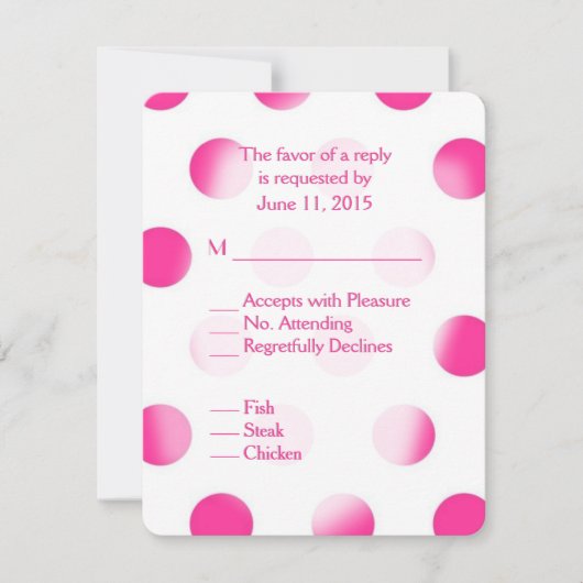 Roze poka Dot RSVP met Entree Choice (Voorkant)