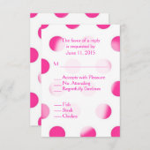 Roze poka Dot RSVP met Entree Choice (Voorkant / Achterkant)
