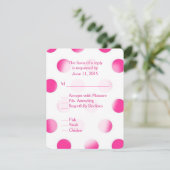 Roze poka Dot RSVP met Entree Choice Kaartje (Staand voorkant)