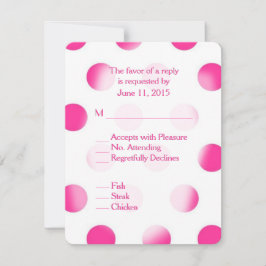 Roze poka Dot RSVP met Entree Choice Kaartje
