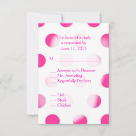 Roze poka Dot RSVP met Entree Choice Kaartje