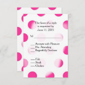Roze poka Dot RSVP met Entree Choices (Voorkant / Achterkant)