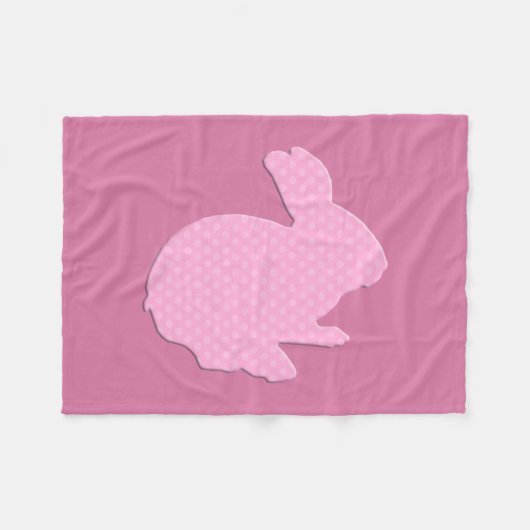 Roze poka Dot Silhouette Bunny Fleece Blanket Deken (Voorkant (Horizontaal))