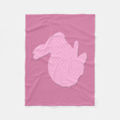Roze poka Dot Silhouette Bunny Fleece Blanket Deken (Voorkant)