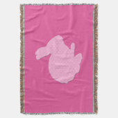 Roze poka Dot Silhouette Bunny Throw Blanket Deken (Voorkant Verticaal)